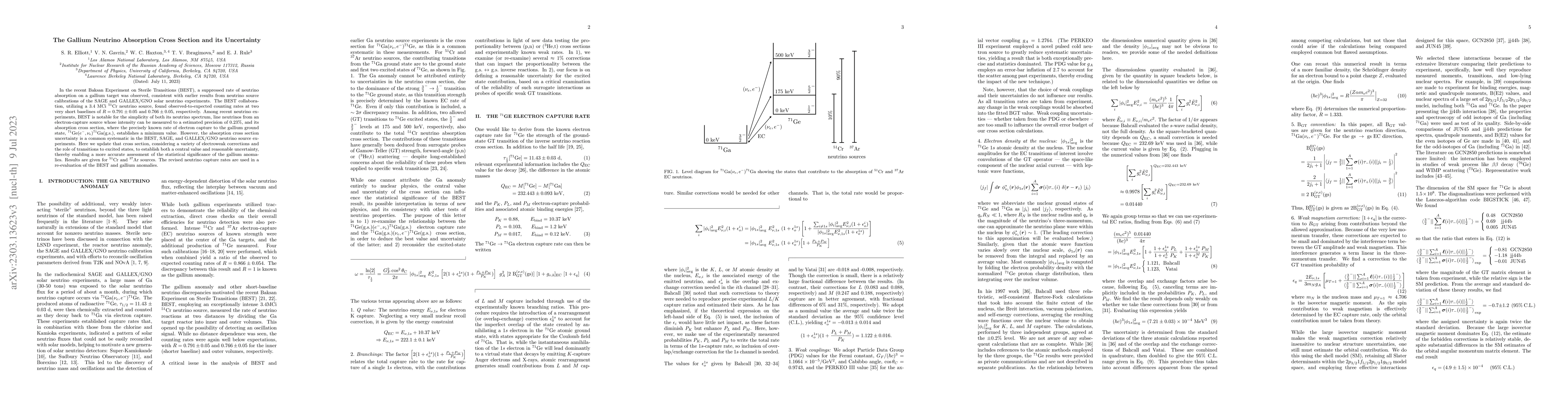 Thumbnail for The Gallium Neutrino Absorption Cross Section and its Uncertainty