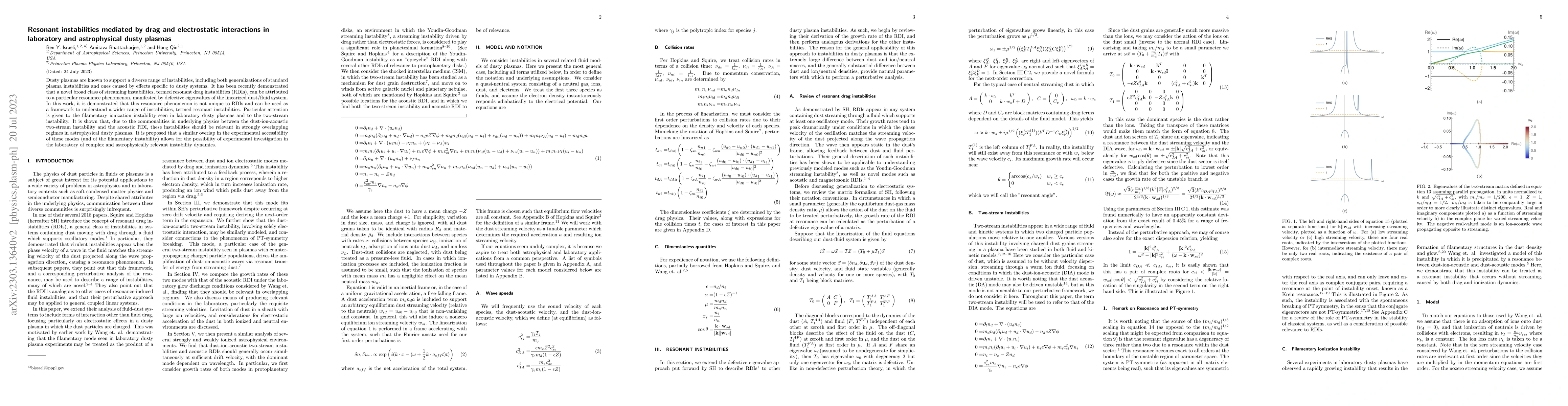 Thumbnail for Resonant instabilities mediated by drag and electrostatic interactions
  in laboratory and astrophysical dusty plasmas