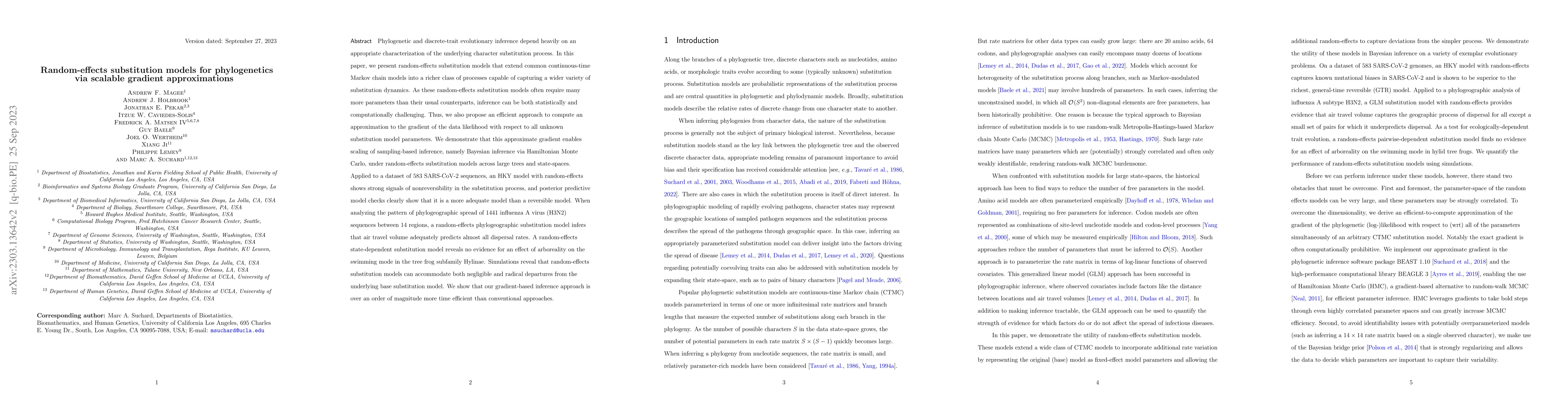 Thumbnail for Random-effects substitution models for phylogenetics via scalable
  gradient approximations
