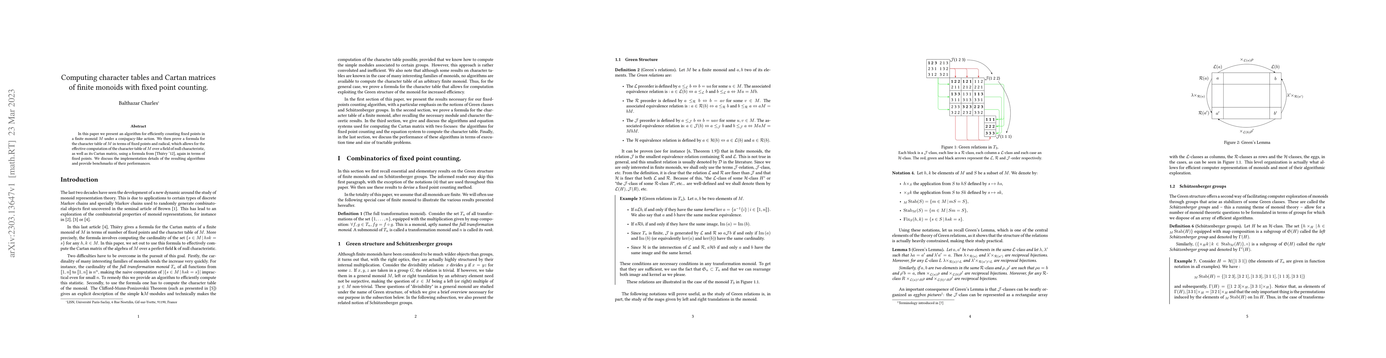 Thumbnail for Computing character tables and Cartan matrices of finite monoids with
  fixed point counting