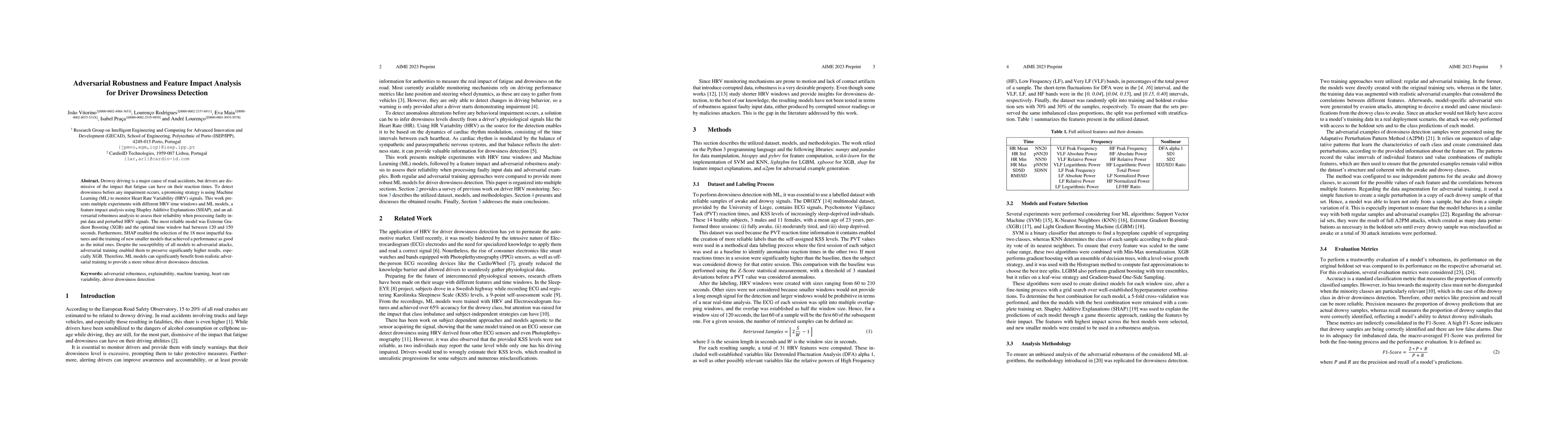 Thumbnail for Adversarial Robustness and Feature Impact Analysis for Driver Drowsiness
  Detection
