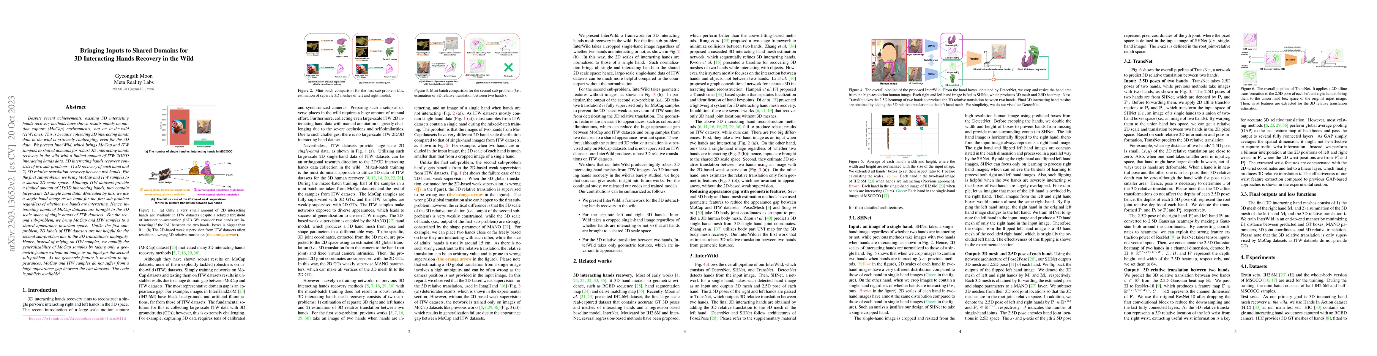 Thumbnail for Bringing Inputs to Shared Domains for 3D Interacting Hands Recovery in
  the Wild