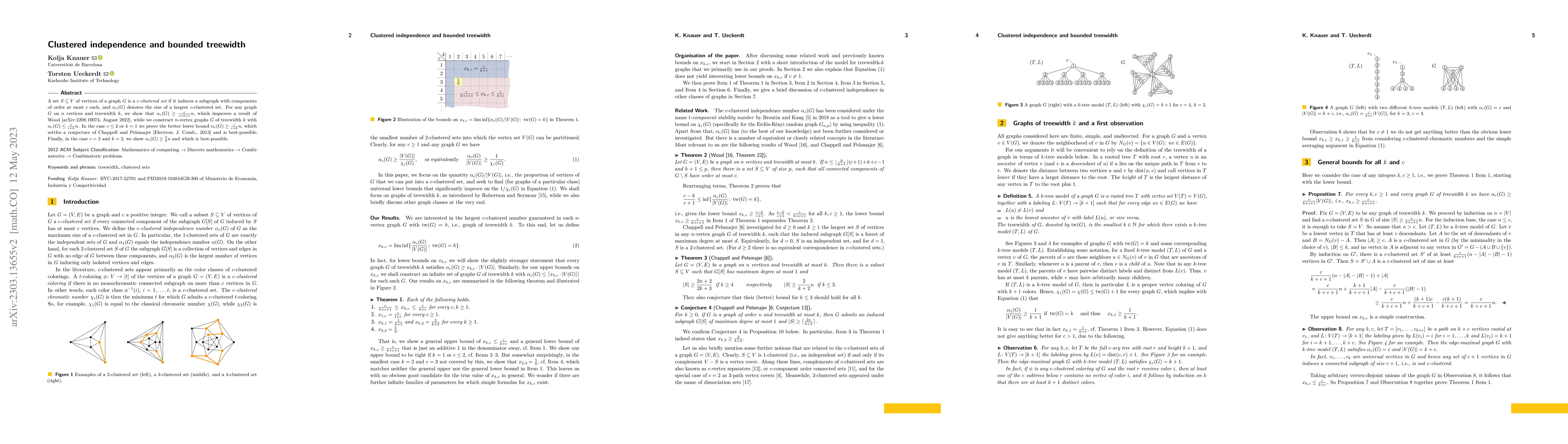 Thumbnail for Clustered independence and bounded treewidth