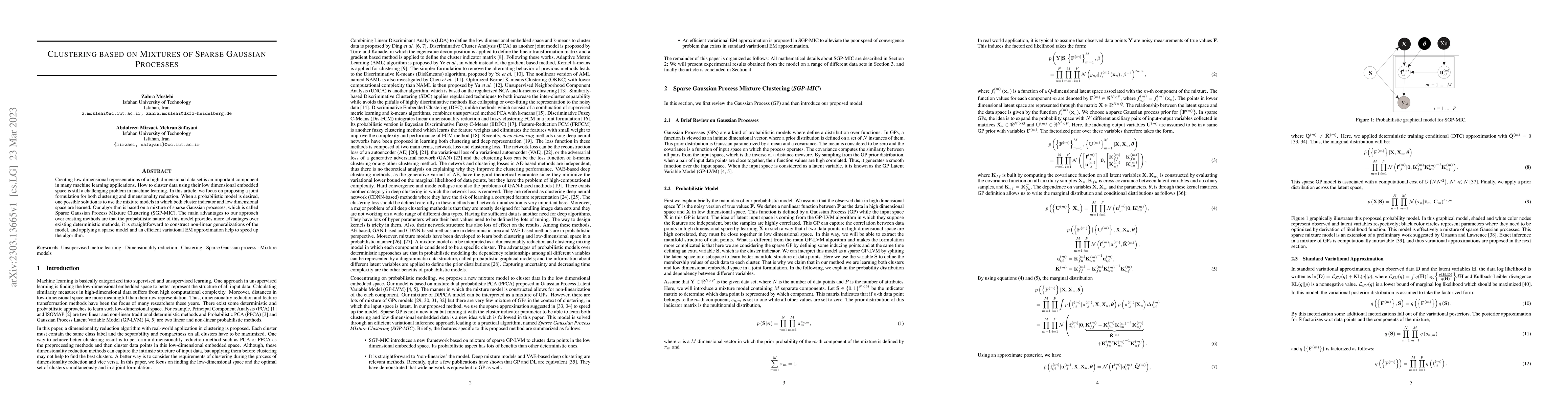 Thumbnail for Clustering based on Mixtures of Sparse Gaussian Processes