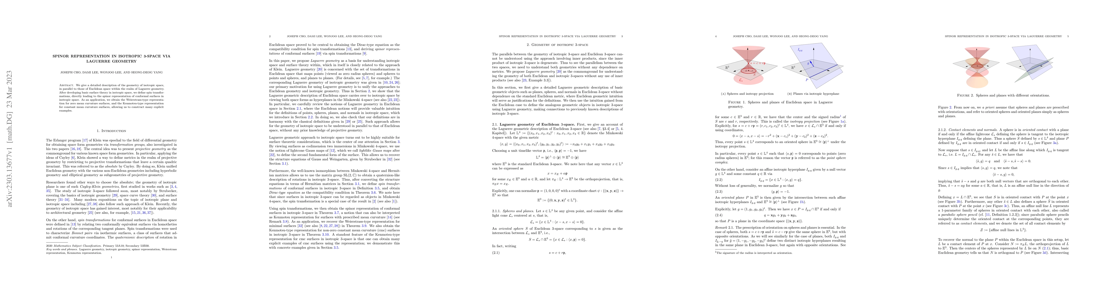 Thumbnail for Spinor representation in isotropic 3-space via Laguerre geometry