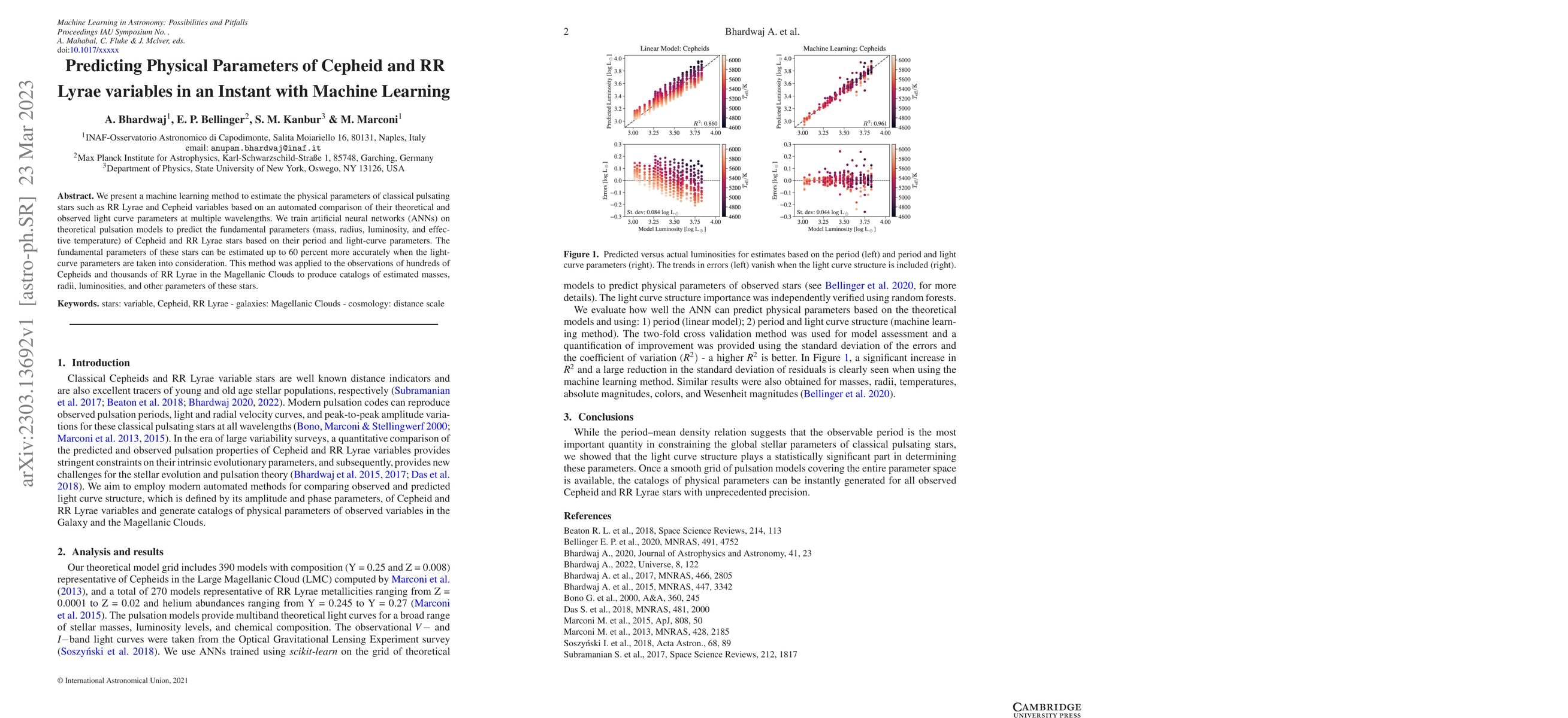 Thumbnail for Predicting Physical Parameters of Cepheid and RR Lyrae variables in an
  Instant with Machine Learning