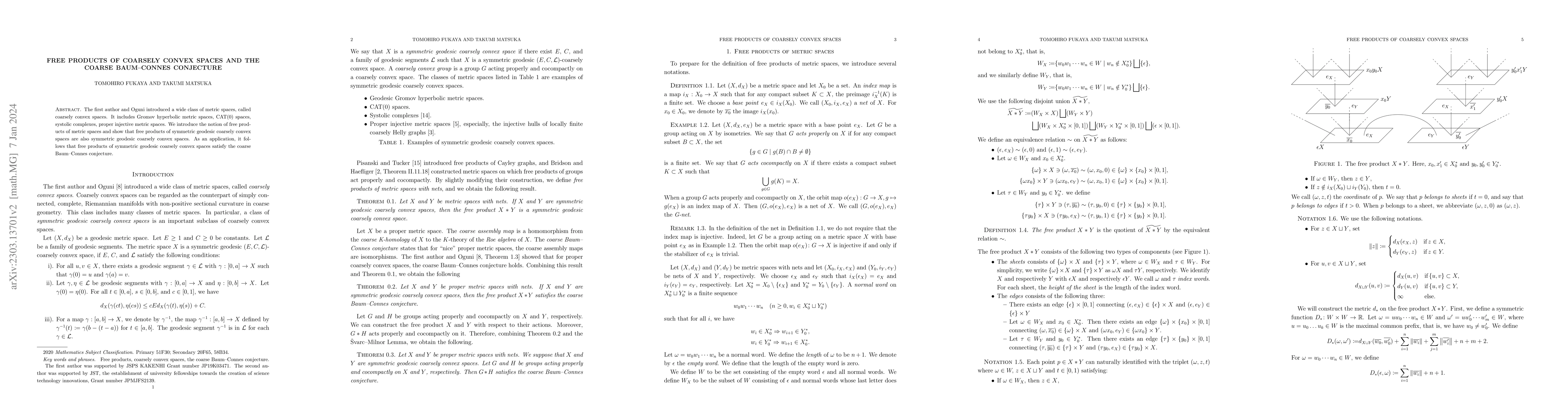 Thumbnail for Free products of coarsely convex spaces and the coarse Baum-Connes
  conjecture