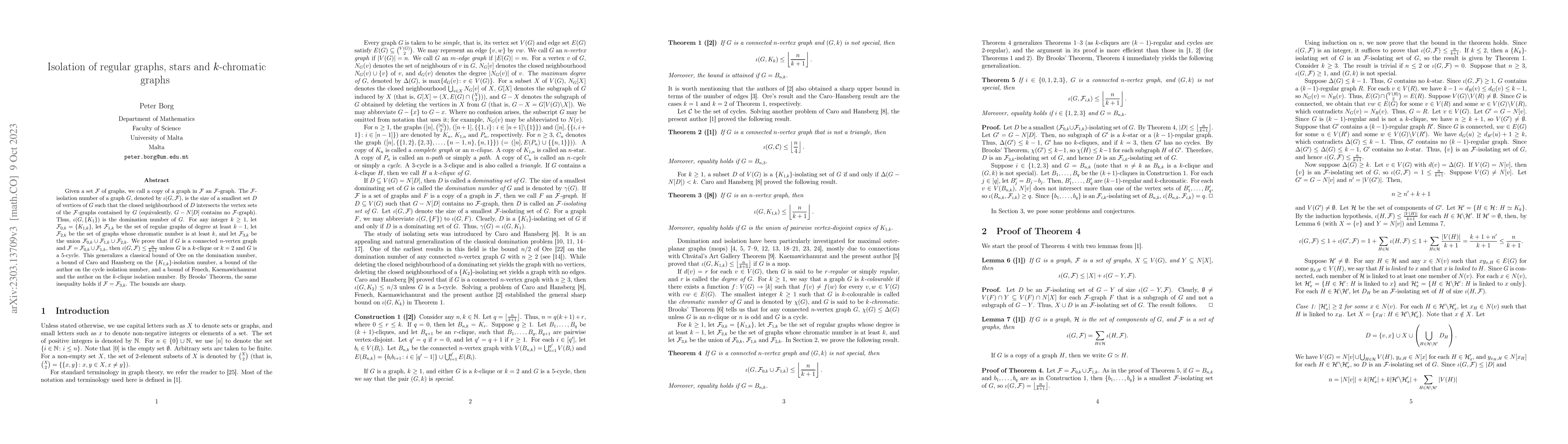 Thumbnail for Isolation of regular graphs, stars and $k$-chromatic graphs