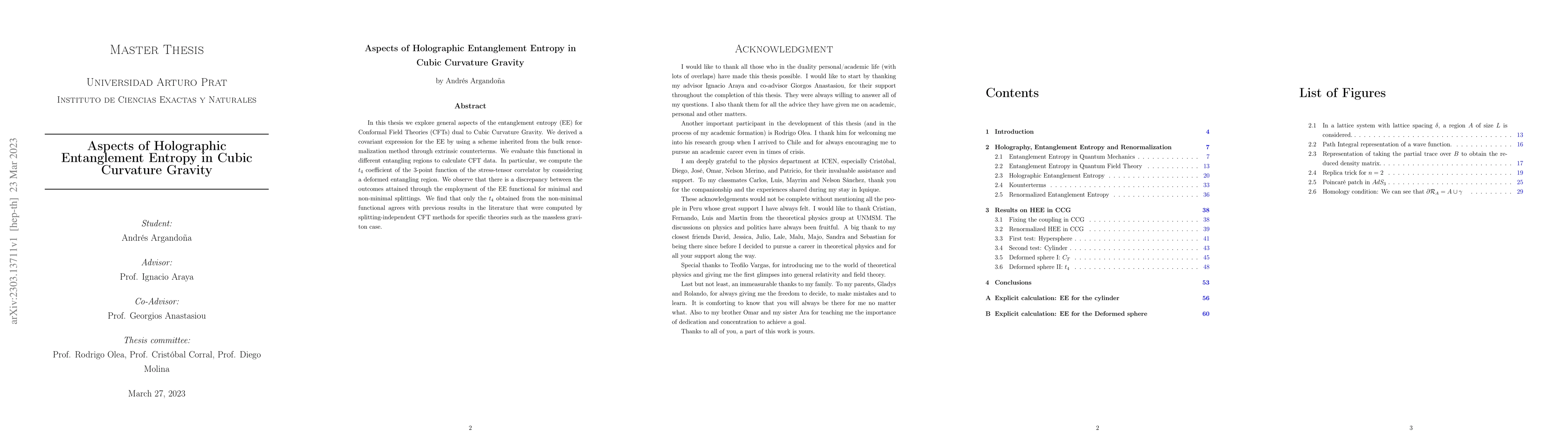 Thumbnail for Aspects of Holographic Entanglement Entropy in Cubic Curvature Gravity