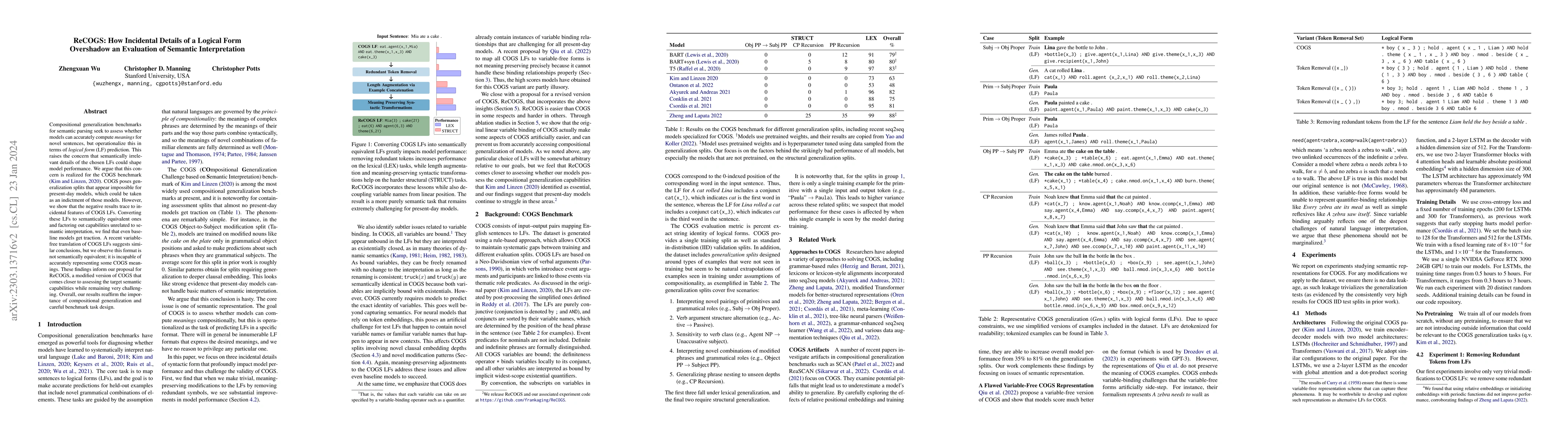 Thumbnail for ReCOGS: How Incidental Details of a Logical Form Overshadow an
  Evaluation of Semantic Interpretation