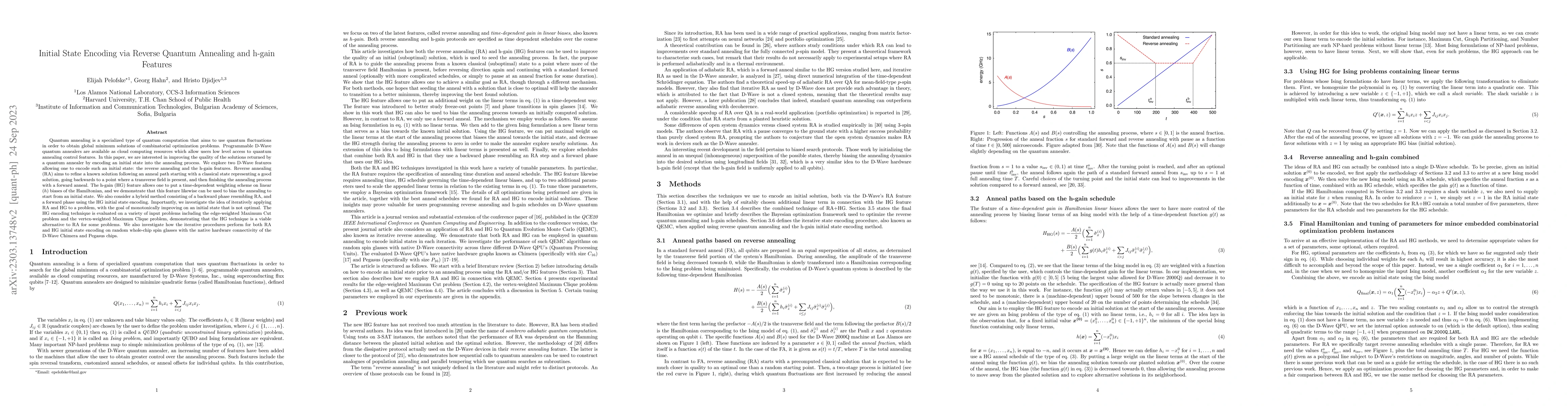 Thumbnail for Initial State Encoding via Reverse Quantum Annealing and h-gain Features