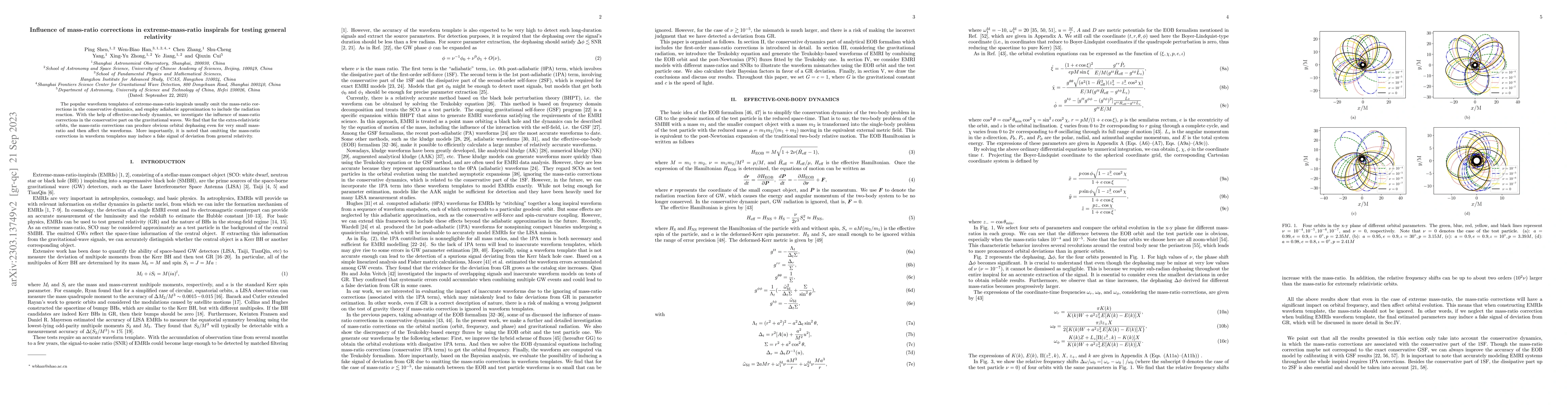 Thumbnail for Influence of mass-ratio corrections in extreme-mass-ratio inspirals for
  testing general relativity