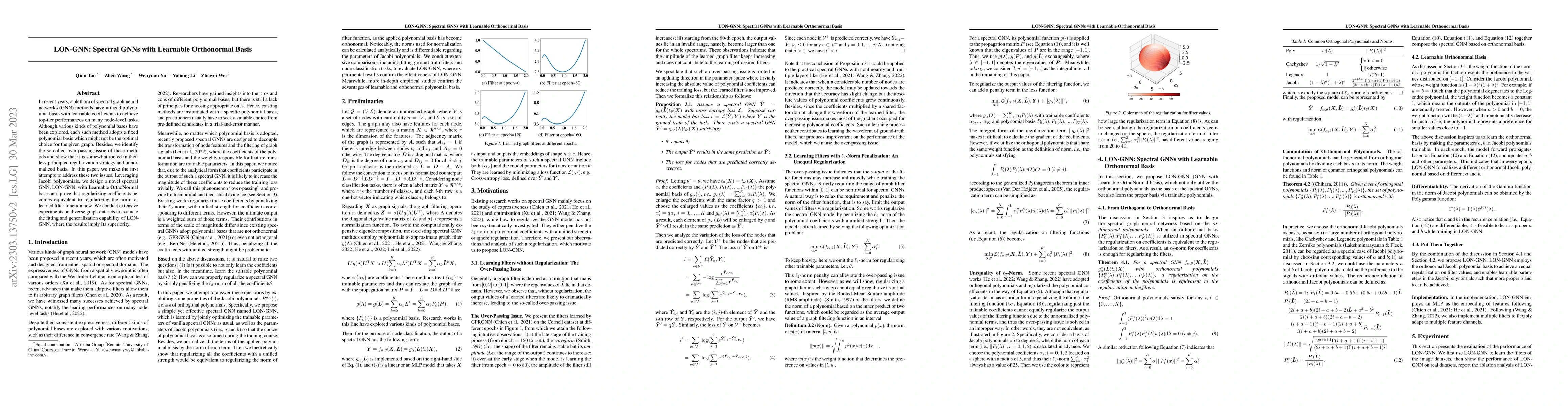 Thumbnail for LON-GNN: Spectral GNNs with Learnable Orthonormal Basis