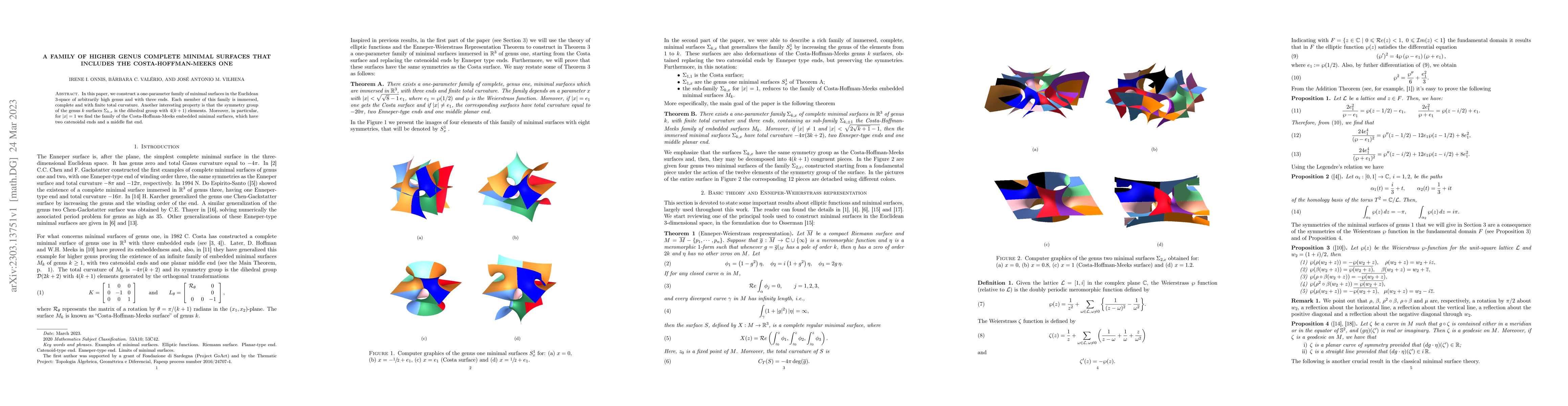 Thumbnail for A family of higher genus complete minimal surfaces that includes the
  Costa-Hoffman-Meeks one