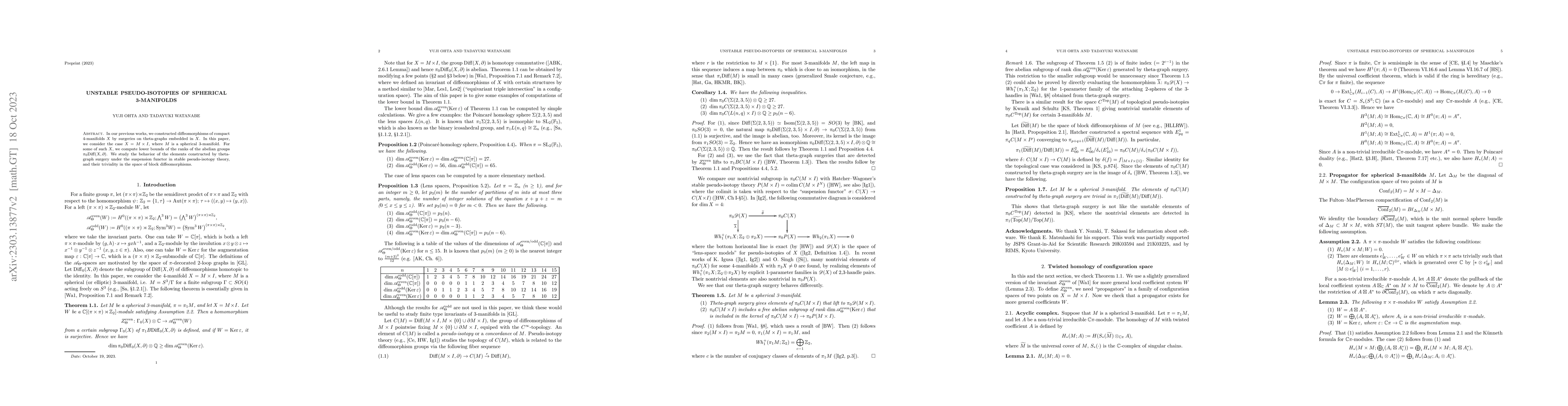 Thumbnail for Unstable pseudo-isotopies of spherical 3-manifolds