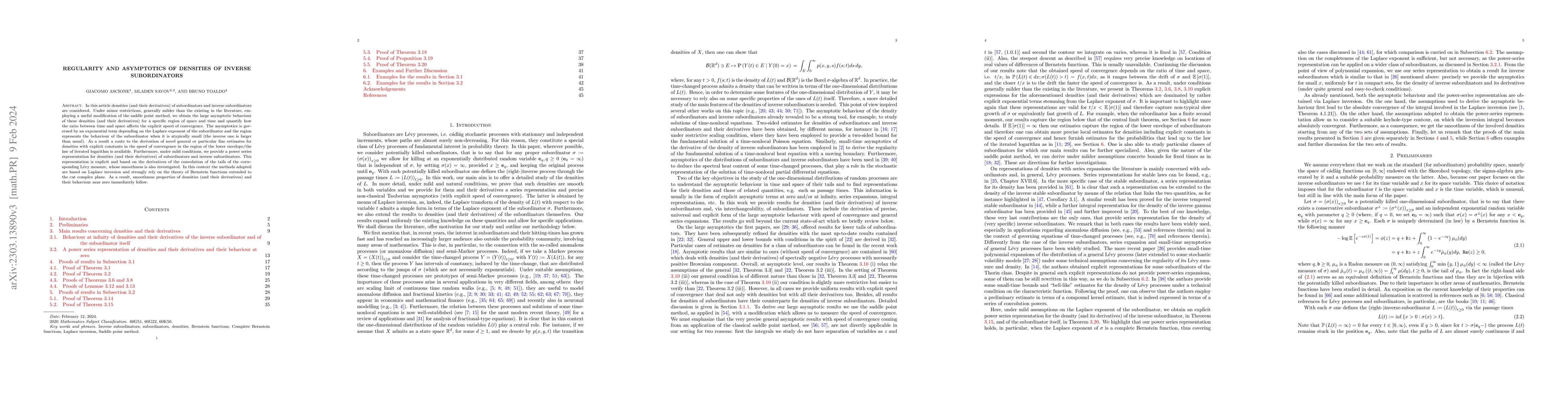 Thumbnail for Regularity and asymptotics of densities of inverse subordinators