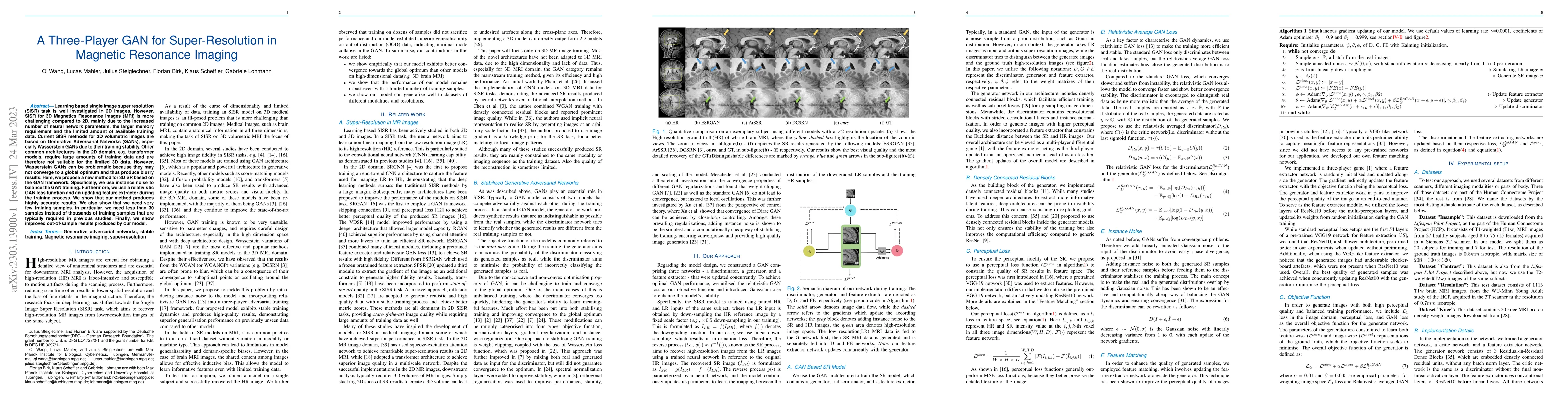 Thumbnail for A Three-Player GAN for Super-Resolution in Magnetic Resonance Imaging