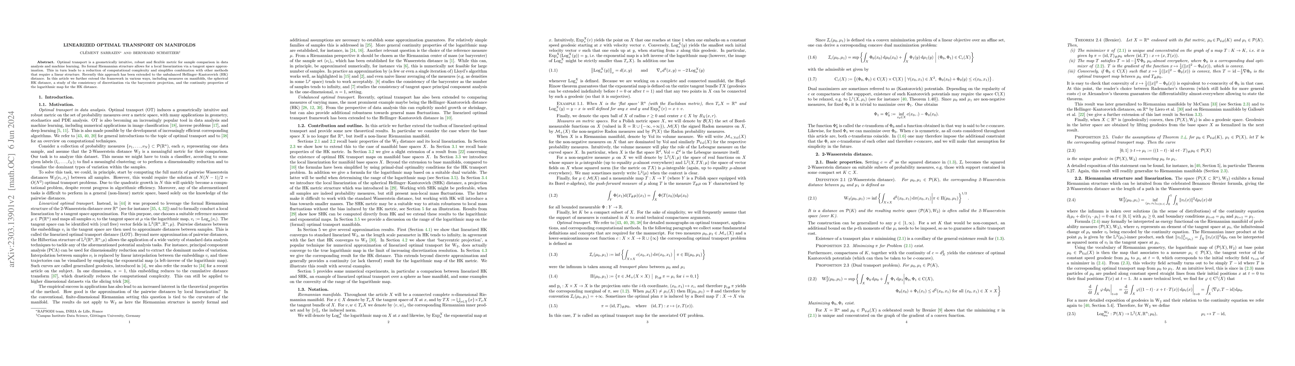 Thumbnail for Linearized optimal transport on manifolds