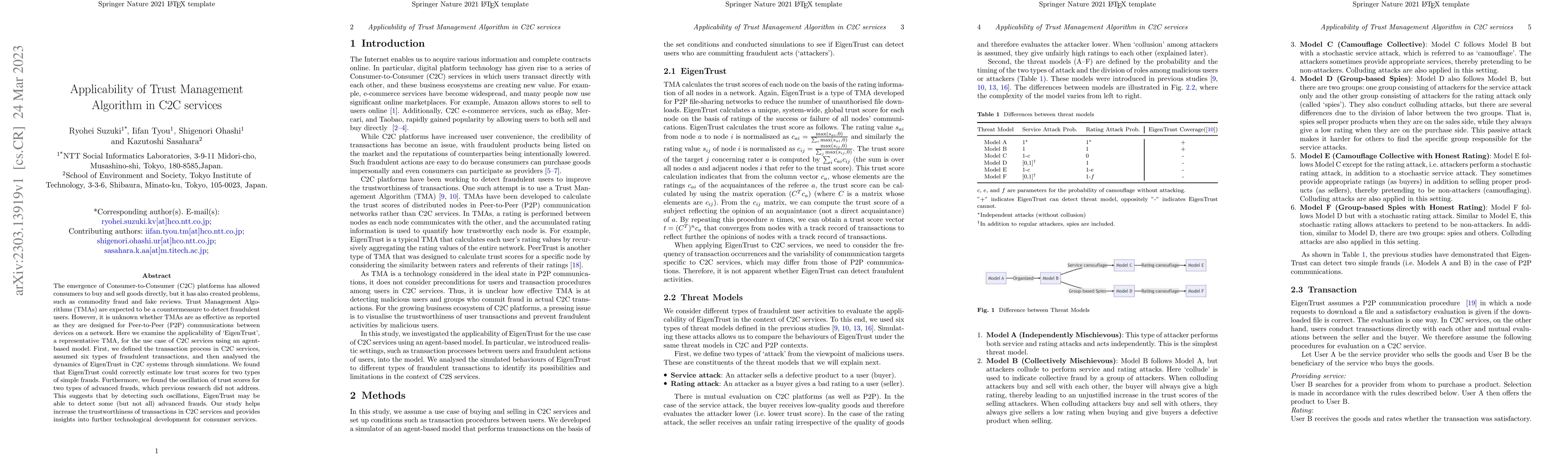 Thumbnail for Applicability of Trust Management Algorithm in C2C services