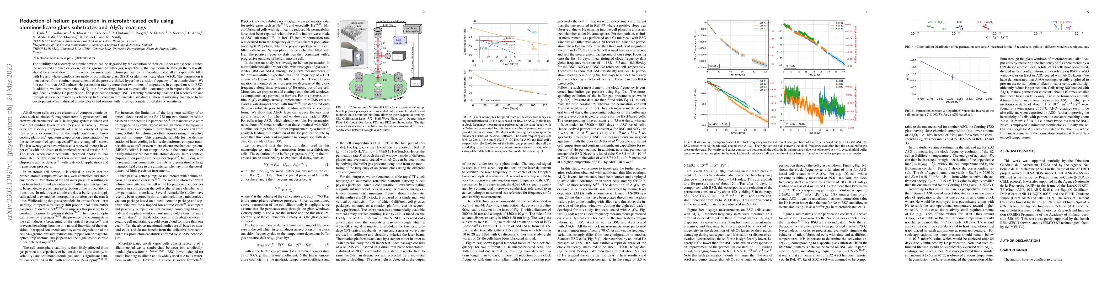 Thumbnail for Reduction of helium permeation in microfabricated cells using
  aluminosilicate glass substrates and Al$_2$O$_3$ coatings