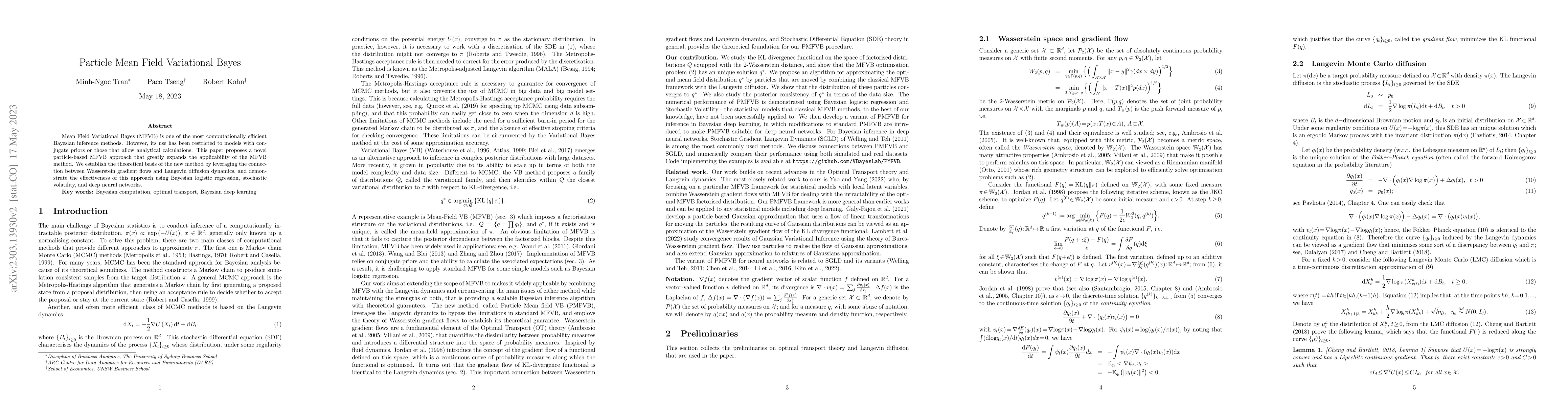 Thumbnail for Particle Mean Field Variational Bayes