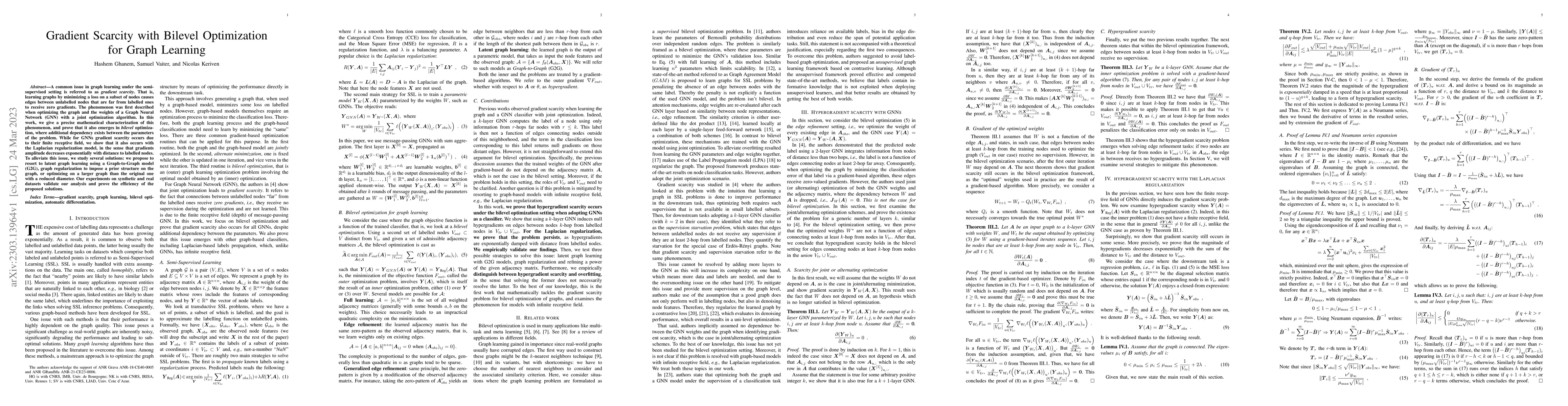 Thumbnail for Gradient scarcity with Bilevel Optimization for Graph Learning