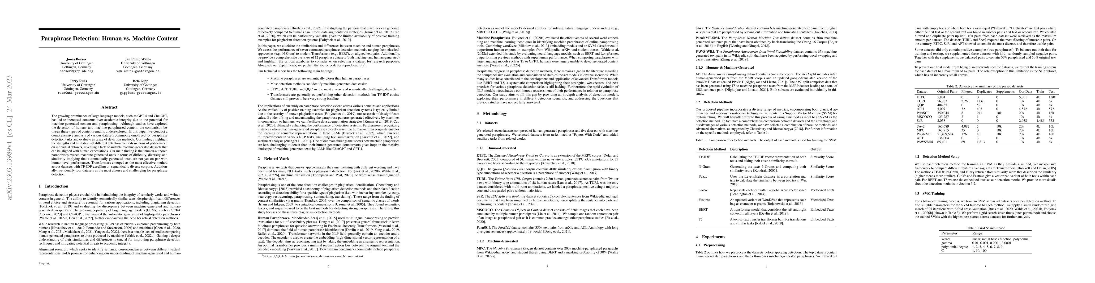 Thumbnail for Paraphrase Detection: Human vs. Machine Content