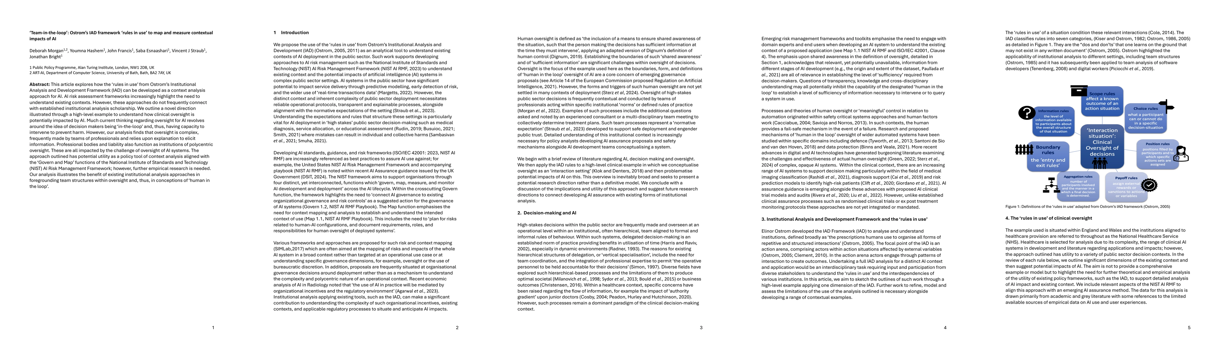 Thumbnail for 'Team-in-the-loop': Ostrom's IAD framework 'rules in use' to map and
  measure contextual impacts of AI