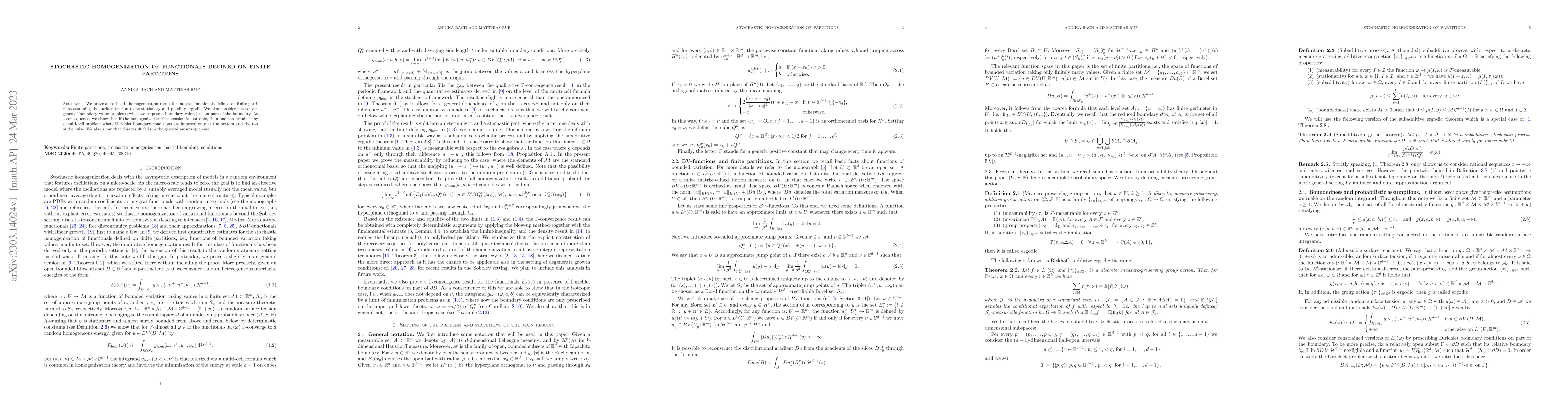 Thumbnail for Stochastic homogenization of functionals defined on finite partitions