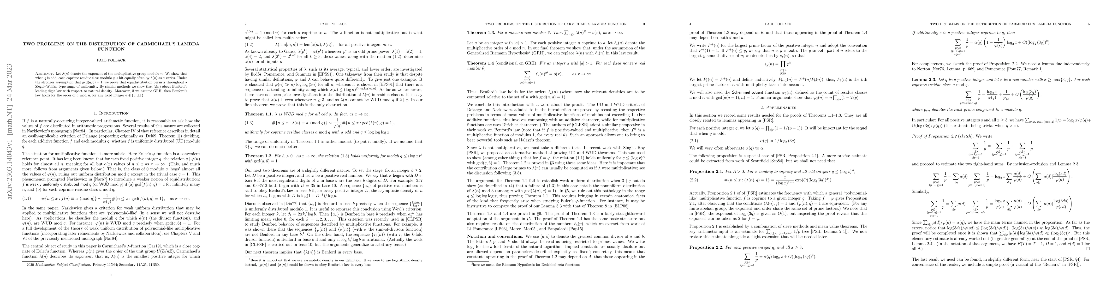 Thumbnail for Two problems on the distribution of Carmichael's lambda function