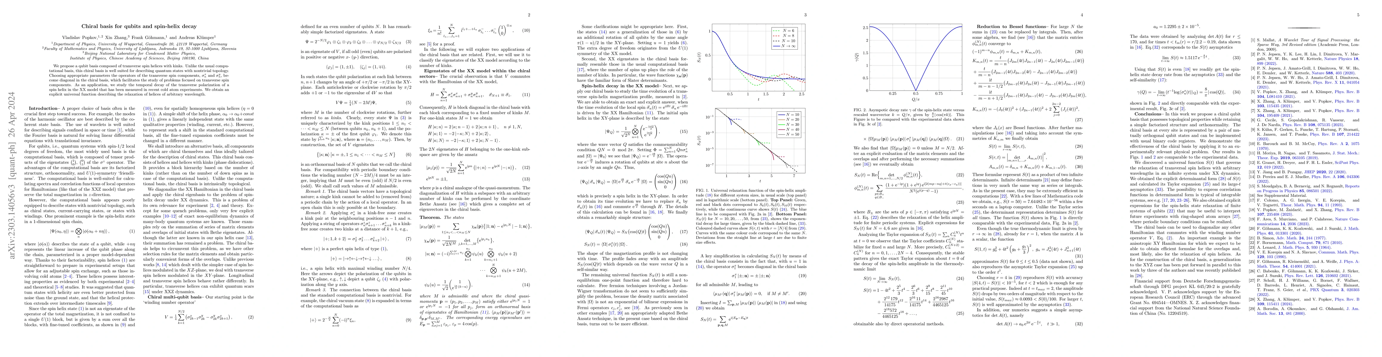 Thumbnail for Chiral basis for qubits and spin-helix decay