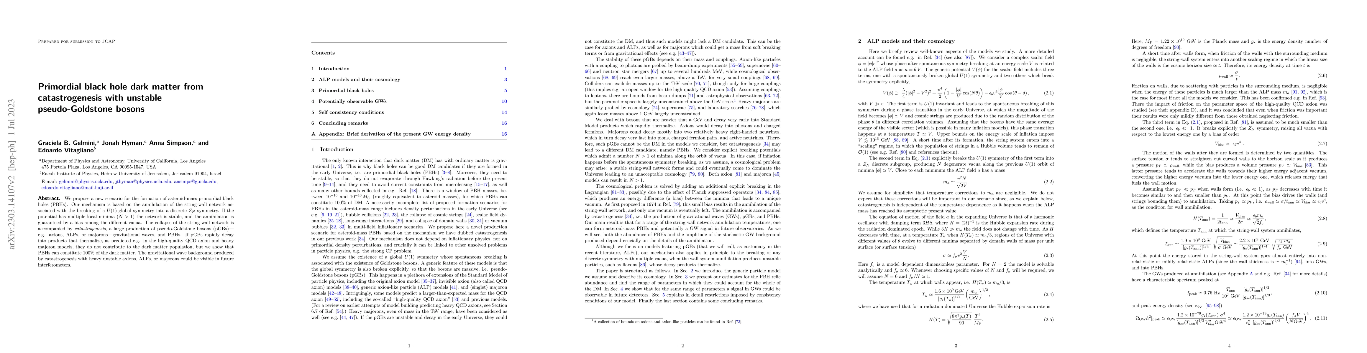 Thumbnail for Primordial black hole dark matter from catastrogenesis with unstable
  pseudo-Goldstone bosons