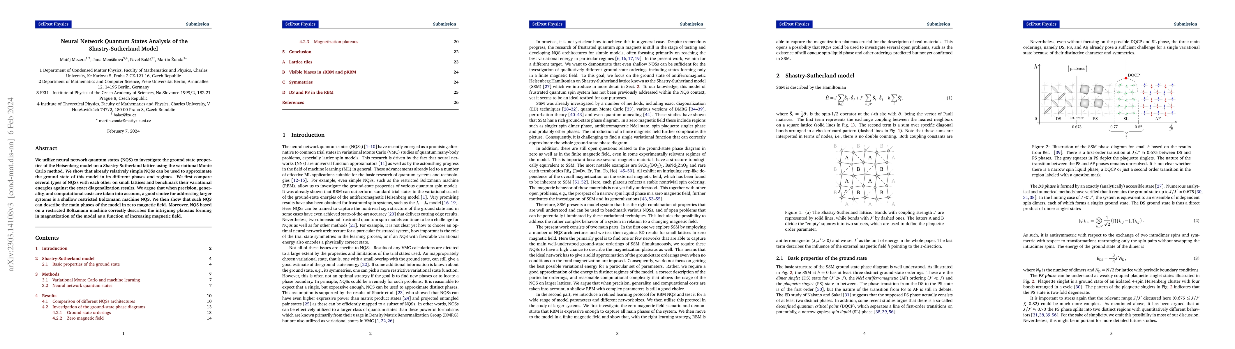 Thumbnail for Neural Network Quantum States analysis of the Shastry-Sutherland model