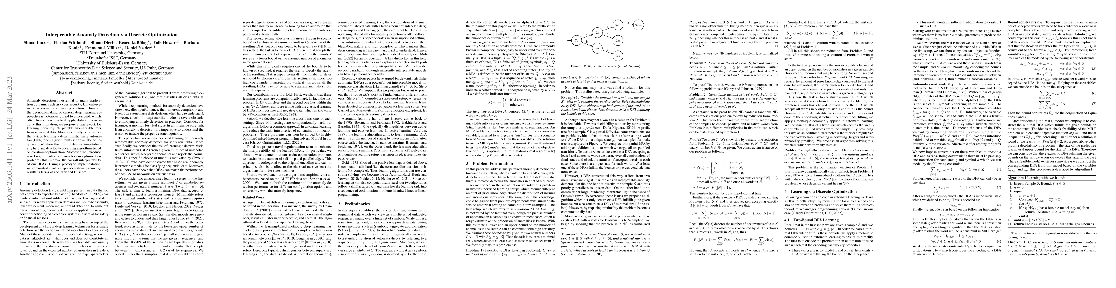 Thumbnail for Interpretable Anomaly Detection via Discrete Optimization
