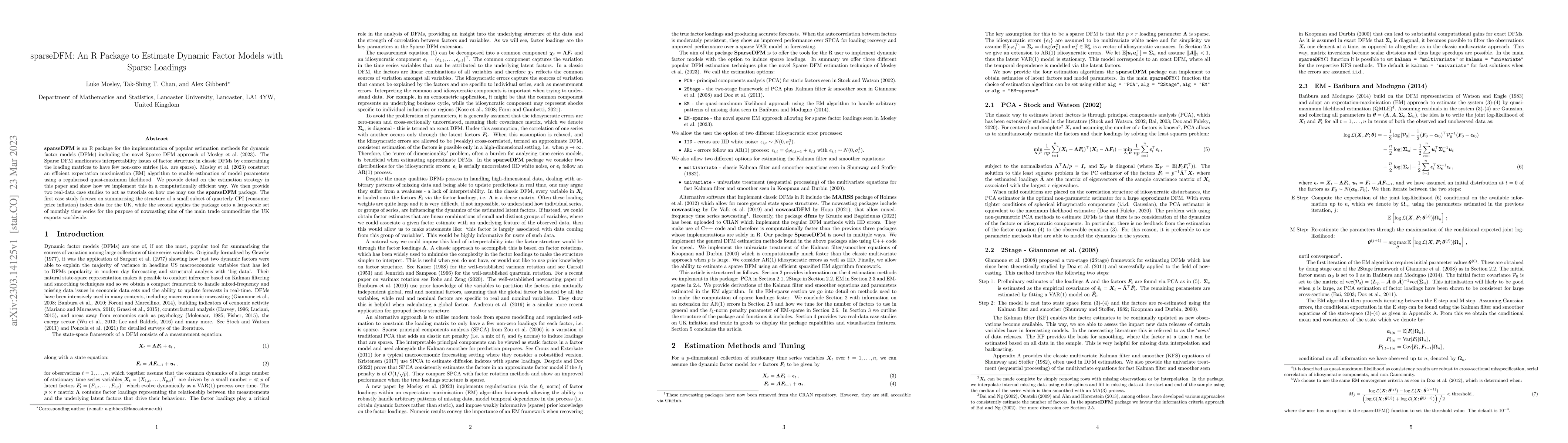 Thumbnail for sparseDFM: An R Package to Estimate Dynamic Factor Models with Sparse
  Loadings