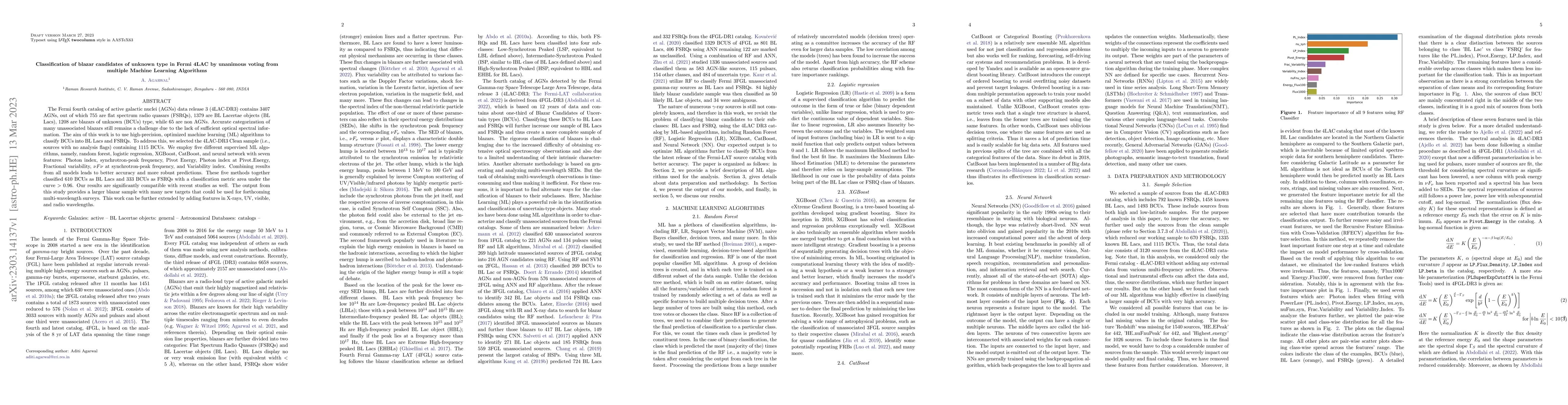 Thumbnail for Classification of blazar candidates of unknown type in Fermi 4LAC by
  unanimous voting from multiple Machine Learning Algorithms