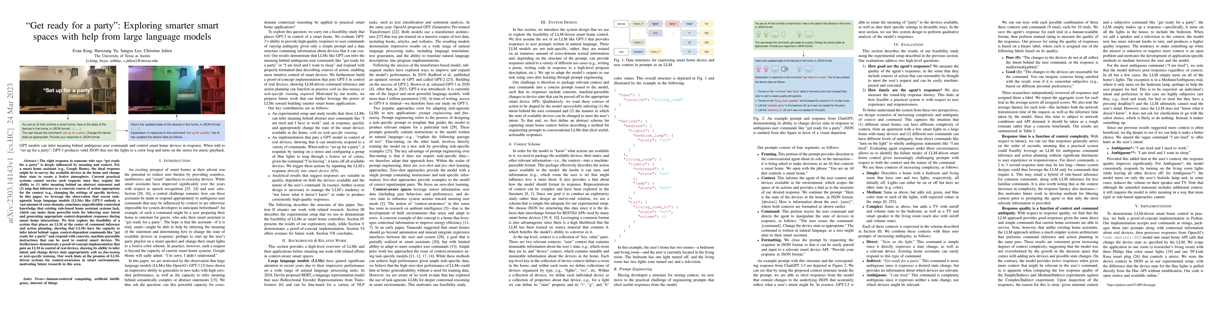 Thumbnail for "Get ready for a party": Exploring smarter smart spaces with help from
  large language models
