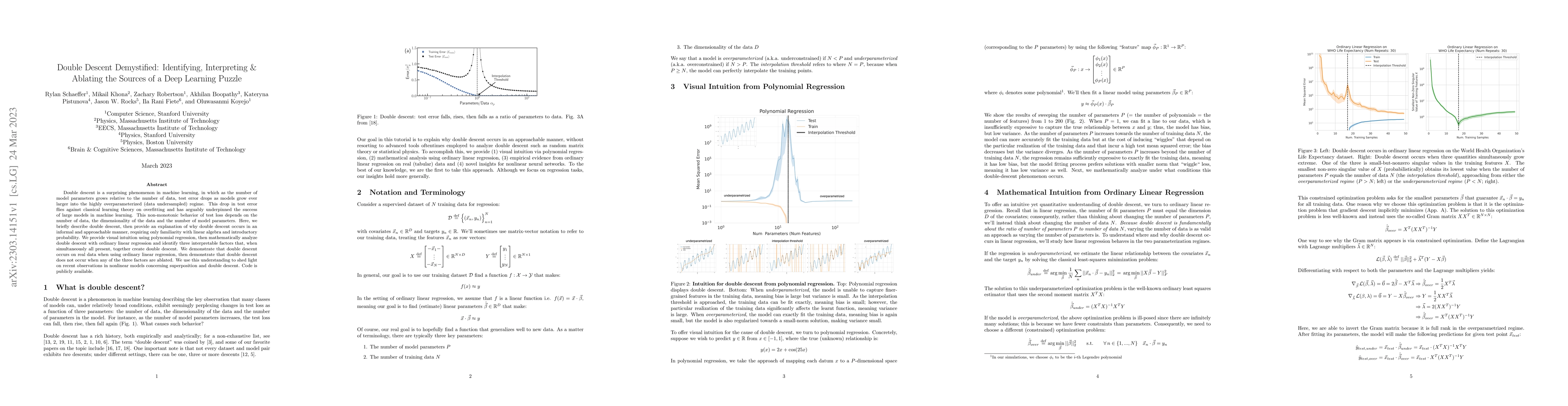 Thumbnail for Double Descent Demystified: Identifying, Interpreting & Ablating the
  Sources of a Deep Learning Puzzle