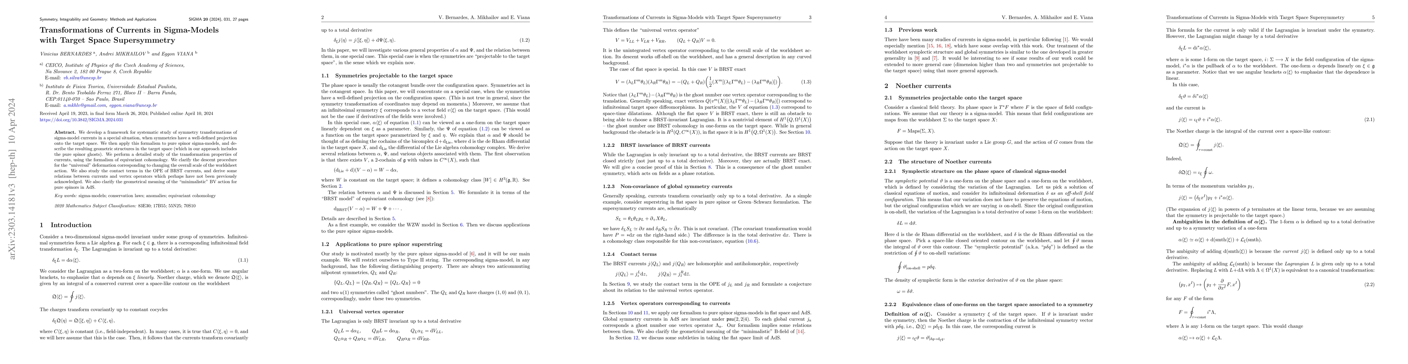 Thumbnail for Transformations of Currents in Sigma-Models with Target Space
  Supersymmetry