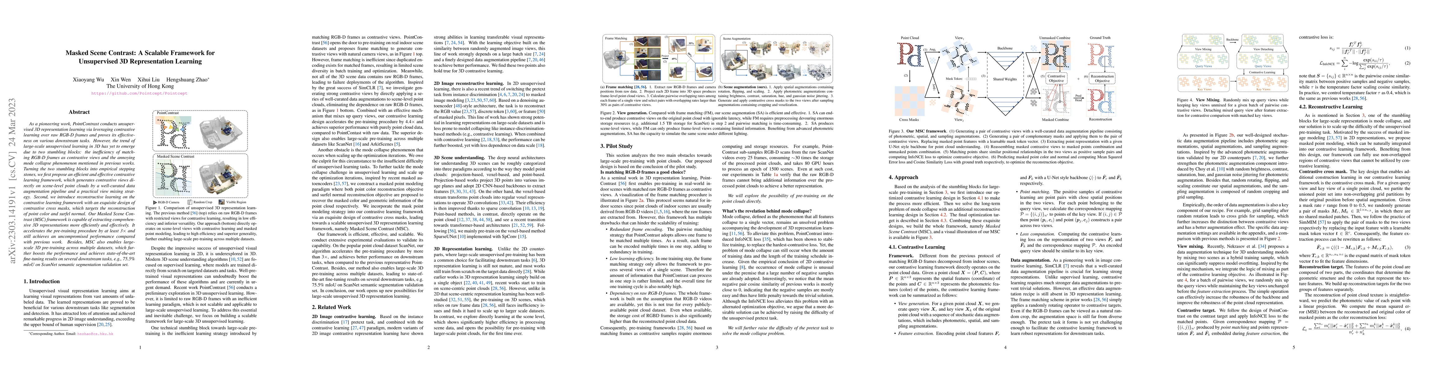Thumbnail for Masked Scene Contrast: A Scalable Framework for Unsupervised 3D
  Representation Learning