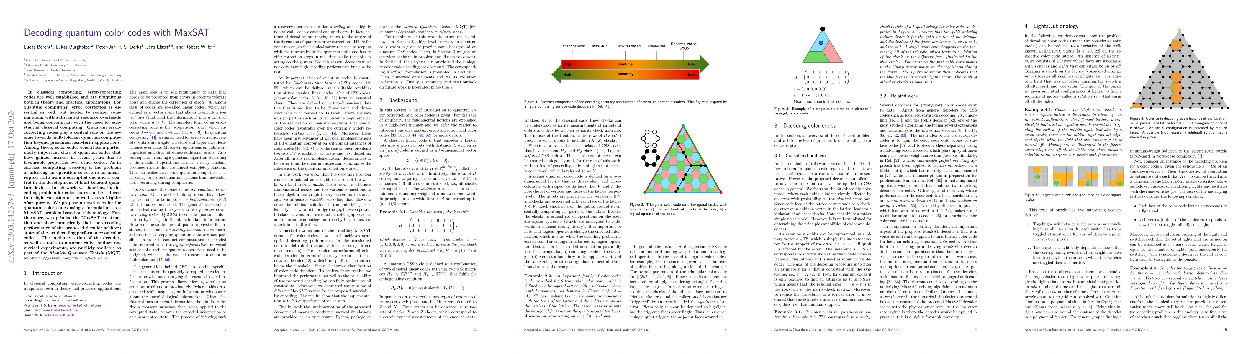 Thumbnail for Decoding quantum color codes with MaxSAT