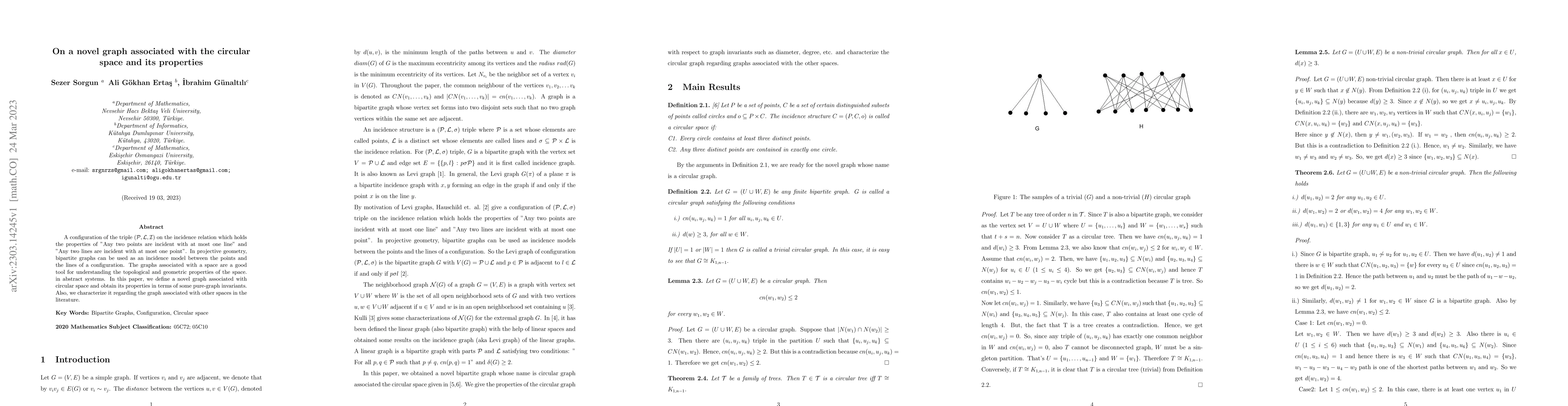 Thumbnail for On a novel graph associated with the circular space and its properties