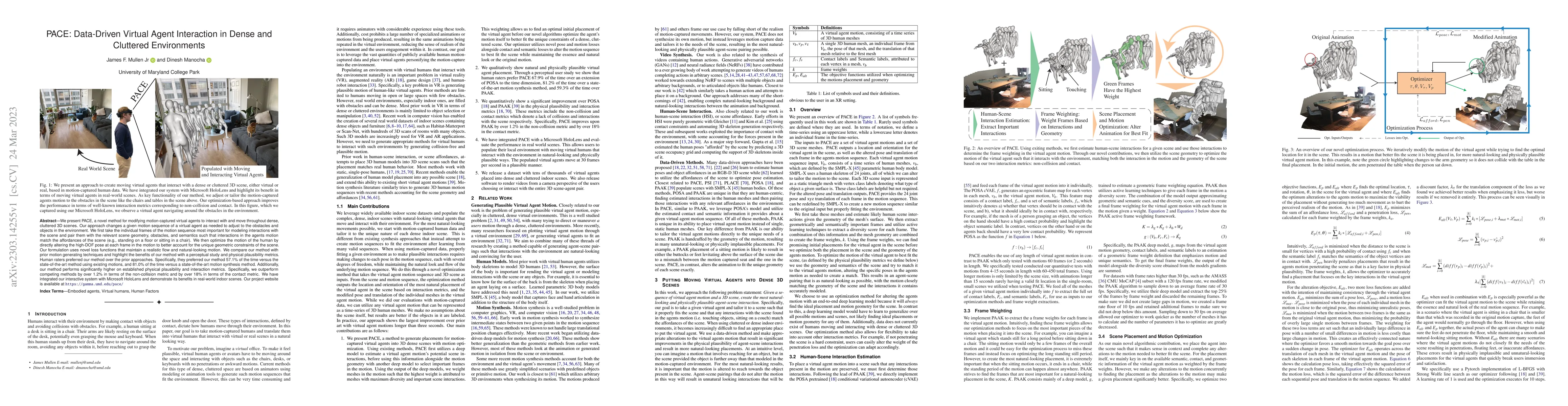 Thumbnail for PACE: Data-Driven Virtual Agent Interaction in Dense and Cluttered
  Environments