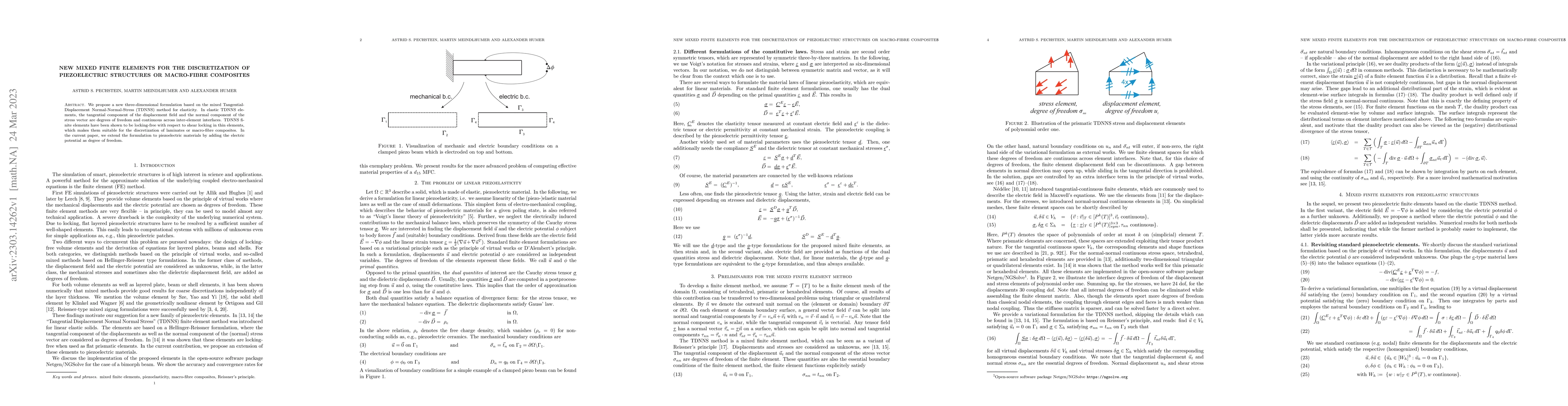 Thumbnail for New mixed finite elements for the discretization of piezoelectric
  structures or macro-fibre composites
