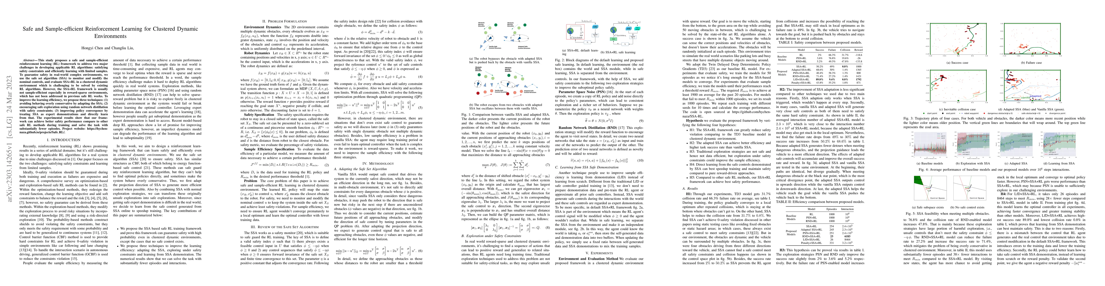 Thumbnail for Safe and Sample-efficient Reinforcement Learning for Clustered Dynamic
  Environments