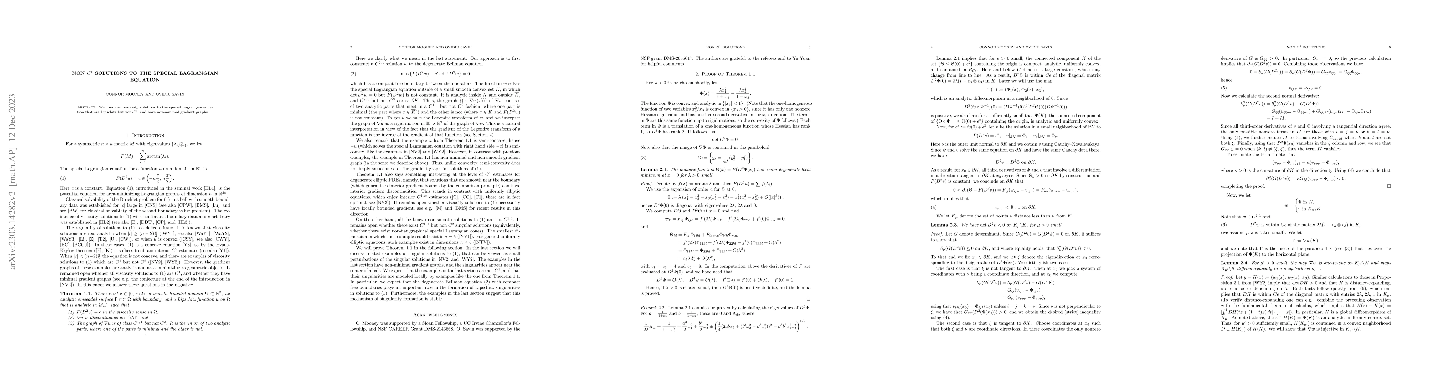 Thumbnail for Non $C^1$ solutions to the special Lagrangian equation