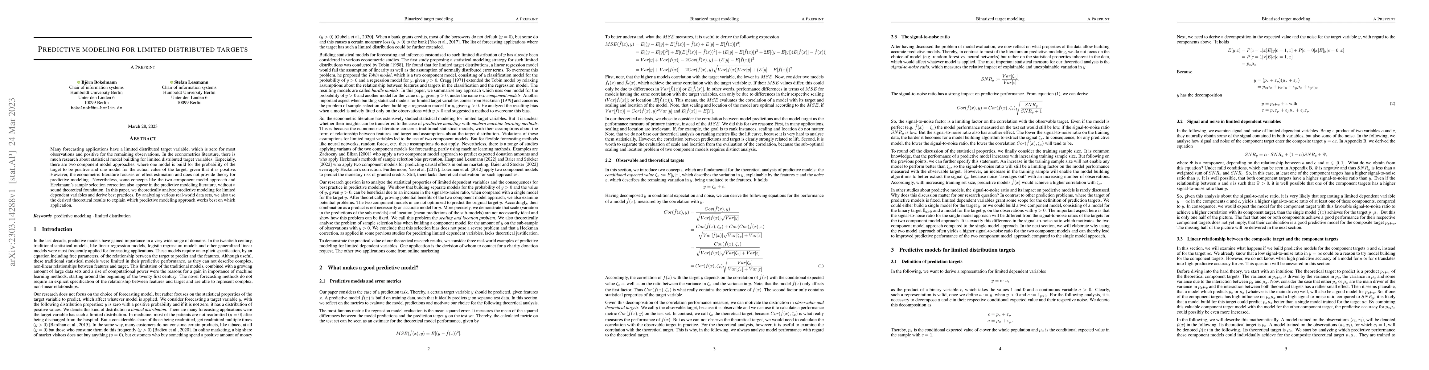Thumbnail for Predictive modeling for limited distributed targets