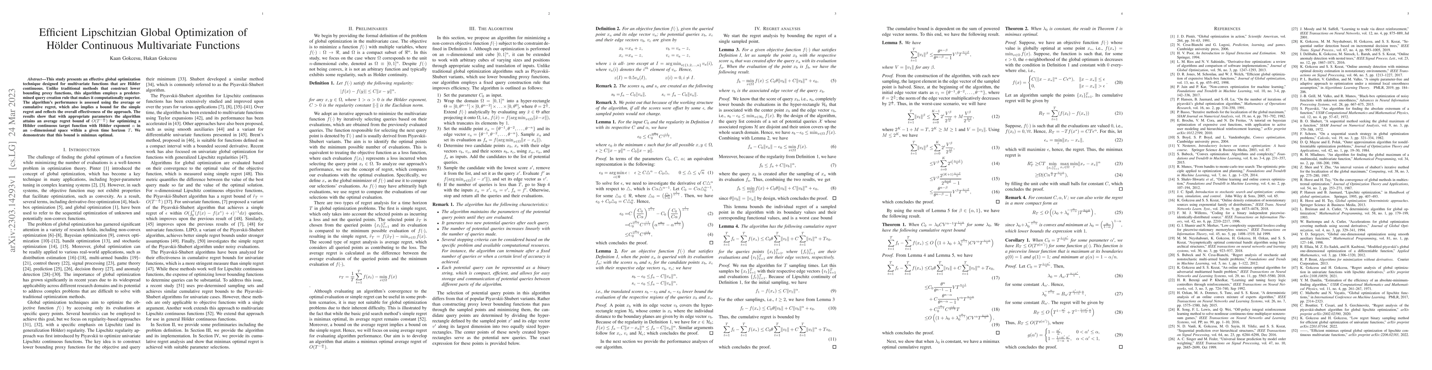 Thumbnail for Efficient Lipschitzian Global Optimization of H\"older Continuous
  Multivariate Functions