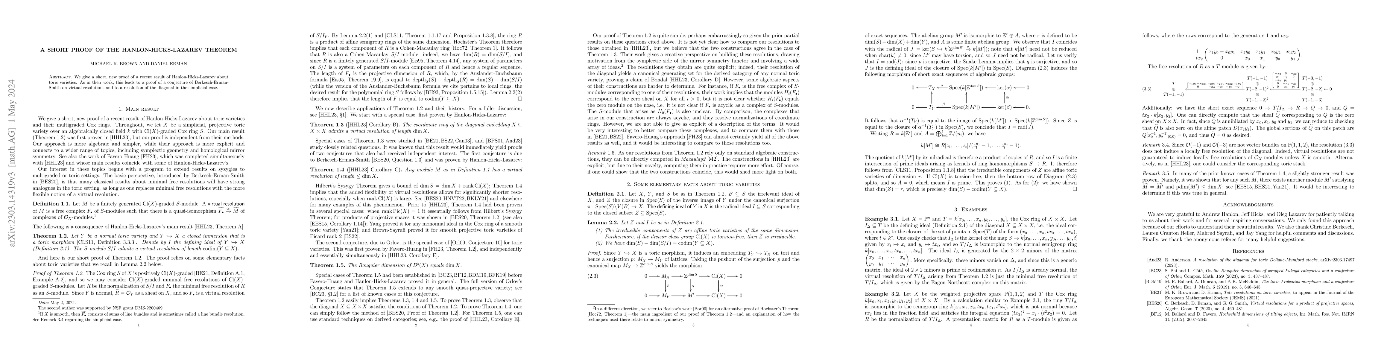 Thumbnail for A short proof of the Hanlon-Hicks-Lazarev Theorem