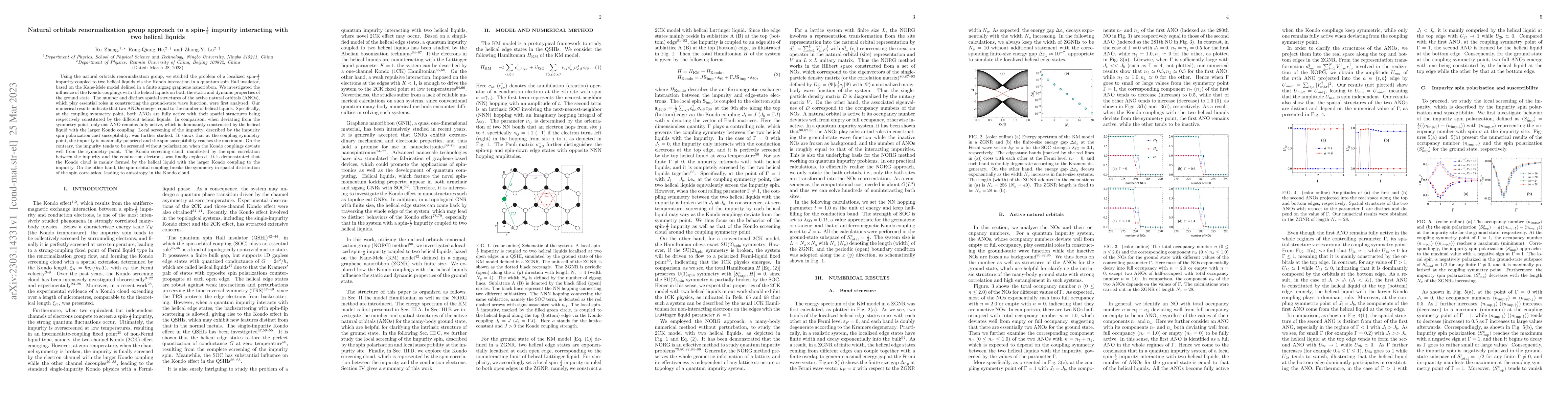 Thumbnail for Natural orbitals renormalization group approach to a spin-1/2 impurity
  interacting with two helical liquids